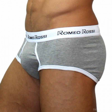 Брифы серого цвета с низкой посадкой