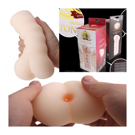 Мастурбатор в форме ануса с плотными утягивающими кольцами Tong-ggo