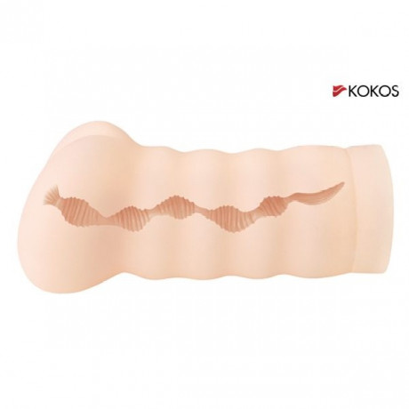 Мастурбатор в форме ануса с плотными утягивающими кольцами Tong-ggo