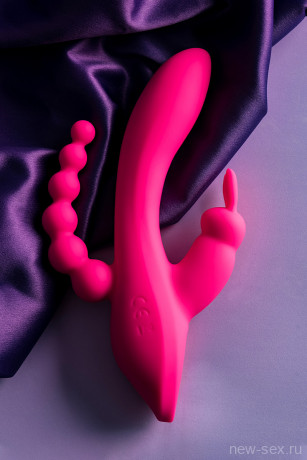 Тройной вибратор для женщин из нежного силикона JOS SPANKY