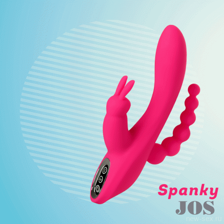 Тройной вибратор для женщин из нежного силикона JOS SPANKY