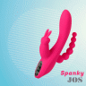 Тройной вибратор для женщин из нежного силикона JOS SPANKY