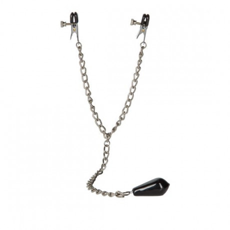 Зажимы-прищепки для сосков с цепочкой и утяжелителем Weighted Nipple Clamps
