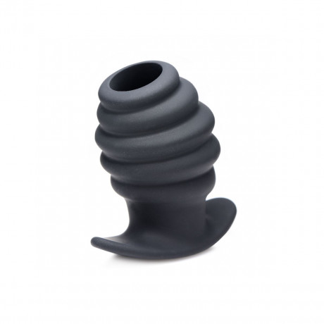 Ребристая анальная пробка с тоннелем Hive Ass Tunnel Silicone Ribbed Hollow Anal Plug