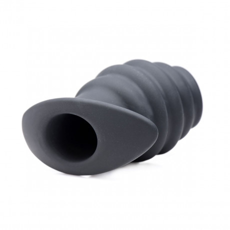 Ребристая анальная пробка с тоннелем Hive Ass Tunnel Silicone Ribbed Hollow Anal Plug