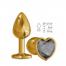 Анальная втулка Gold с кристаллом в виде сердца