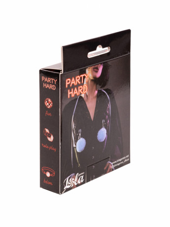 Серебристые зажимы на соски с пушистыми мягкими украшениями Party Hard Angelic