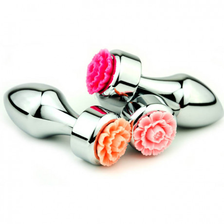 Маленькая анальная втулка с украшением в виде цветка