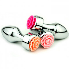 Маленькая анальная втулка с украшением в виде цветка