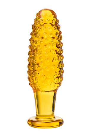 Стеклянная анально-вагинальная пробка с выпуклыми точками