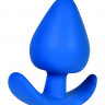Синяя анальная пробка из эластичного медицинского силикона A-Toys