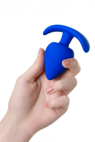 Синяя анальная пробка из эластичного медицинского силикона A-Toys