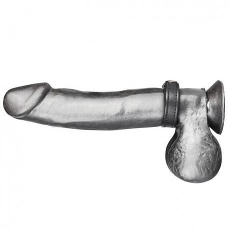 Регулируемое кольцо на пенис из кожи на клепках SNAP COCK RING