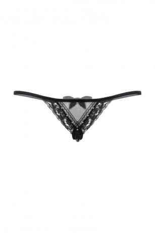 Стринги кружевные с двойным доступом сзади декорированные бантом SoftLine Collection