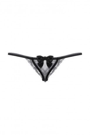 Стринги кружевные с двойным доступом сзади декорированные бантом SoftLine Collection