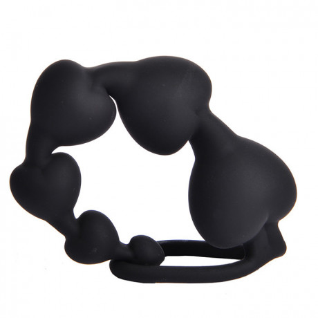 Силиконовые анальные бусы сердечки