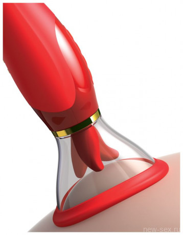 Двухсторонний вибростимулятор с помпой и имитатором языка Her Ultimate Pleasure