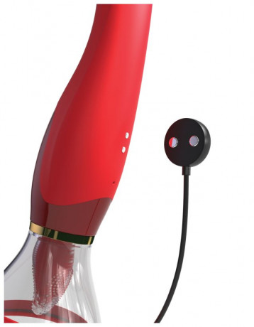 Двухсторонний вибростимулятор с помпой и имитатором языка Her Ultimate Pleasure