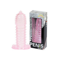 Ребристая насадка на фаллос с закрытой головкой Baile