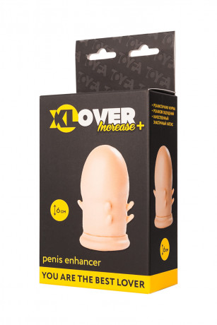 Насадка телесного цвета для увеличения размера с усиками XLover Increase