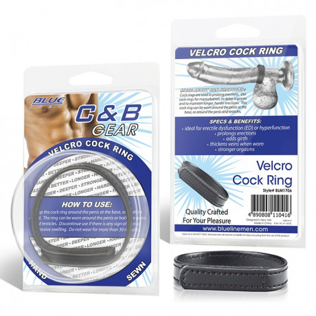 Кольцо на пенис из кожи на липучке VELCRO COCK RING