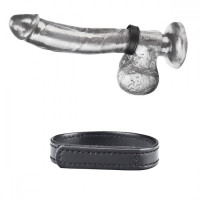 Кольцо на пенис из кожи на липучке VELCRO COCK RING