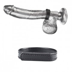 Кольцо на пенис из кожи на липучке VELCRO COCK RING
