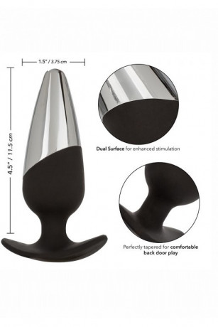 Анальная пробка из безопасного для тела силикона и металла Executive  Plug