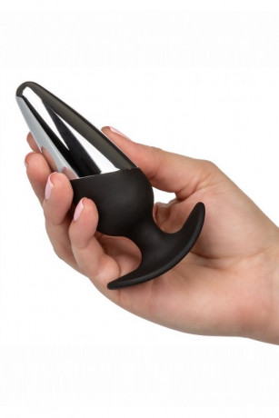 Анальная пробка из безопасного для тела силикона и металла Executive  Plug