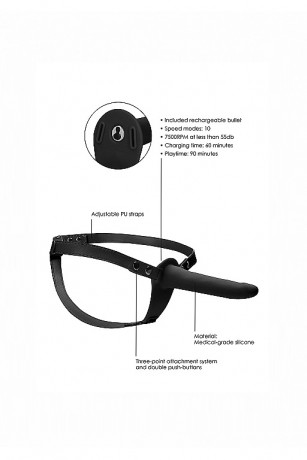 Женский страпон с 10 скоростями вибрации Adjustable