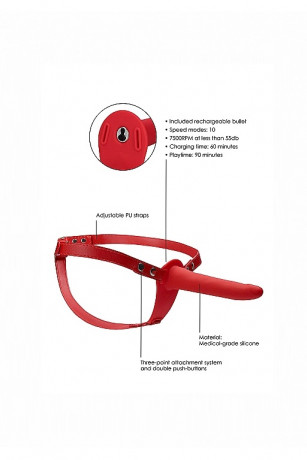 Женский страпон с 10 скоростями вибрации Adjustable