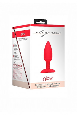 Анальная пробка с вибрацией и функцией нагрева Heating Anal Butt Plug Glow