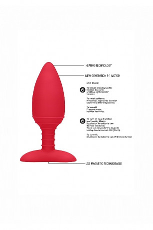 Анальная пробка с вибрацией и функцией нагрева Heating Anal Butt Plug Glow