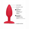 Анальная пробка с вибрацией и функцией нагрева Heating Anal Butt Plug Glow