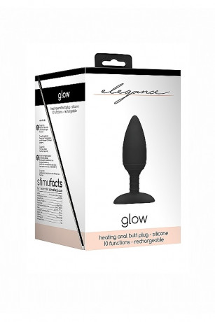 Анальная пробка с вибрацией и функцией нагрева Heating Anal Butt Plug Glow