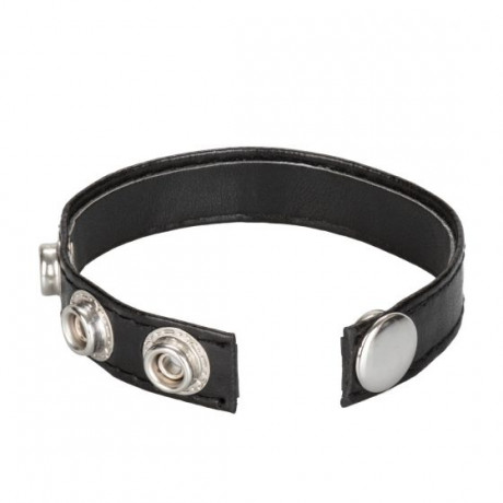 Регулируемое эрекционное кольцо из мягкой натуральной кожи Leather 3-Snap Ring