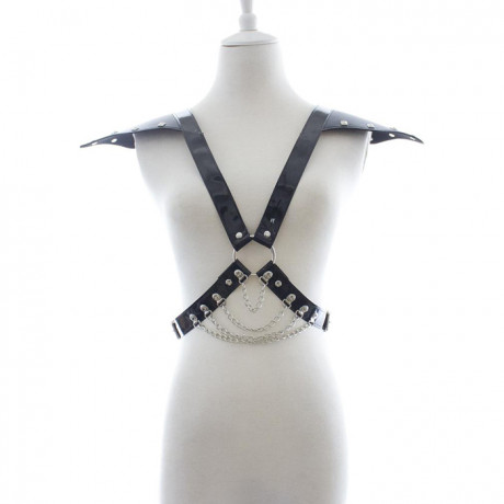 Садо мазо мужская сбруя с эполетами