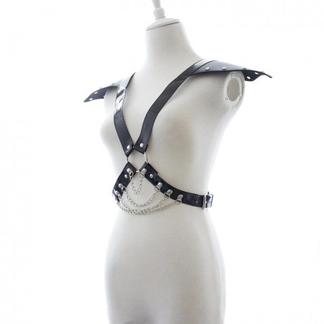 Садо мазо мужская сбруя с эполетами