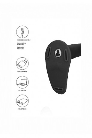 Силиконовый женский вибро страпон с вагинальной пробкой и ремешками Adjustable