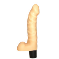 Вибромассажер реалистичный телесного цвета 19 см