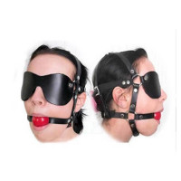 Сбруя на лицо с кляпом и шорами