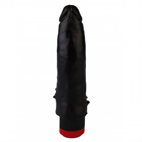 Черный мягкий и приятный реалистичный вибромассажер из эластомера