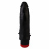 Черный мягкий и приятный реалистичный вибромассажер из эластомера