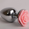 Металлическая анальная пробка с розой