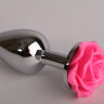 Металлическая анальная пробка с розой