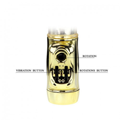 Компьютерный вибратор ротатор с клиторальным зайчиком GOLD LOVER