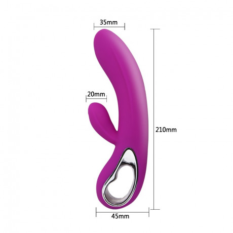 Перезаряжаемый вибратор со скошенной головкой и клиторальным стимулятором G-Spot ELMER