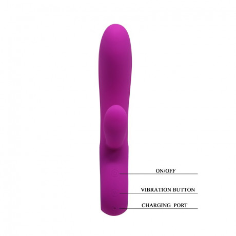 Перезаряжаемый вибратор со скошенной головкой и клиторальным стимулятором G-Spot ELMER