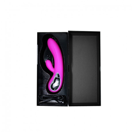 Перезаряжаемый вибратор со скошенной головкой и клиторальным стимулятором G-Spot ELMER