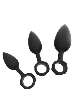 Набор анальных плагов с кольцом Bathmate Anal Training Plugs